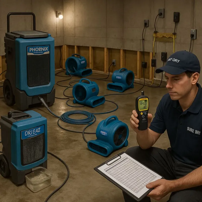 Structural Drying and Dehumidification process in Ladysmith, WI